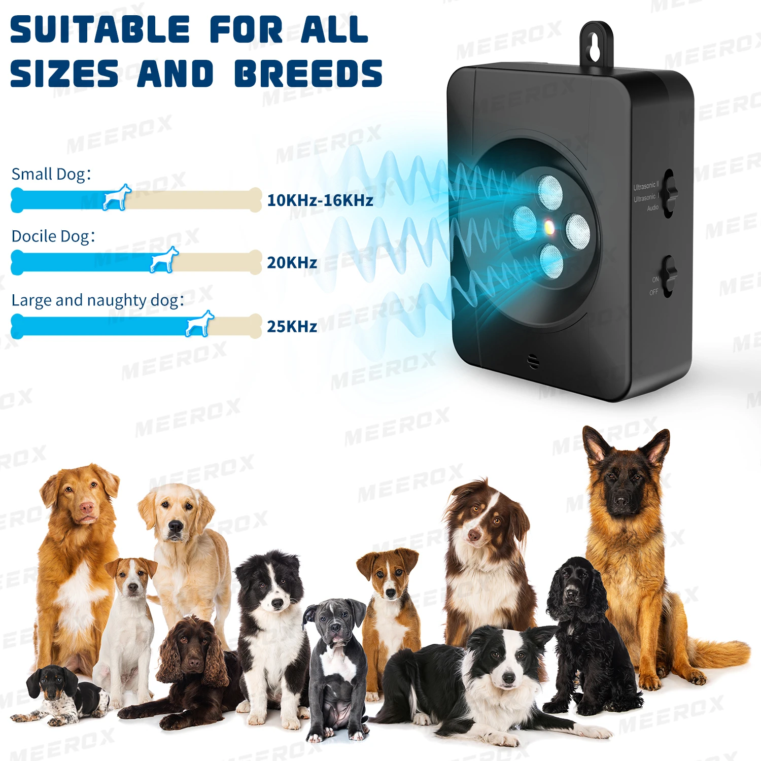 Dispositivo di arresto dell'abbaio ad ultrasuoni dispositivo di guida del cane dispositivo di addestramento per la prevenzione del rumore dispositivo di arresto automatico dell'abbaio del cane USB