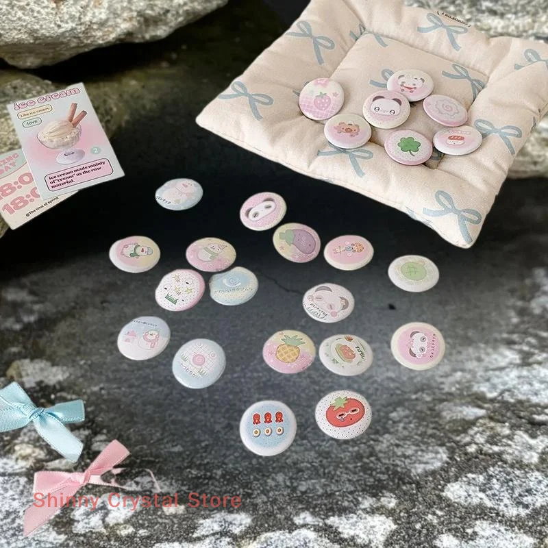 6 pçs/set estilo trevo de quatro folhas 25mm mini pequeno badage antigo broche decoração crachá menina mão conta badage terno