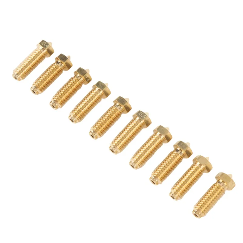 10 Stück 3D-Drucker-Messingdüsen, passend für Kobra 3 Combo S1 Extruder Hotend, Ersatz-Kit, Druckmaschinen-Düsen-Set, 0,2 mm/0,4 mm