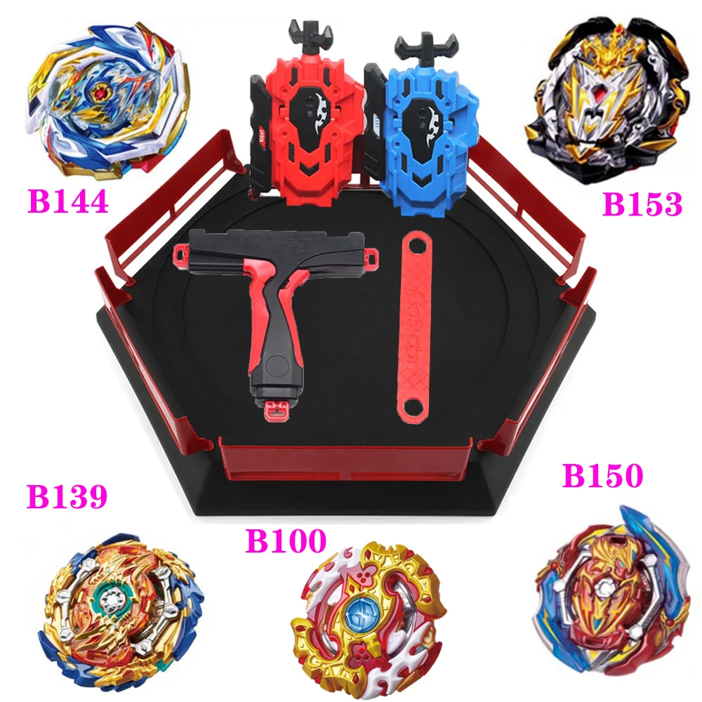 Hot Burst Spinning Set B134 B122 B135 B140 B142 Metal Combat Spinning Top Toy with Launcher & Battle Arena Stadium Party Gift