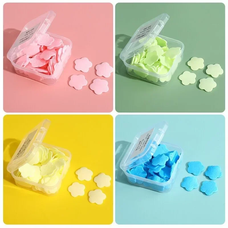 /Box portable Skin friendly fresh hand washing toilet soap Slice Disposable petal soaps flakes household for Girls/travel