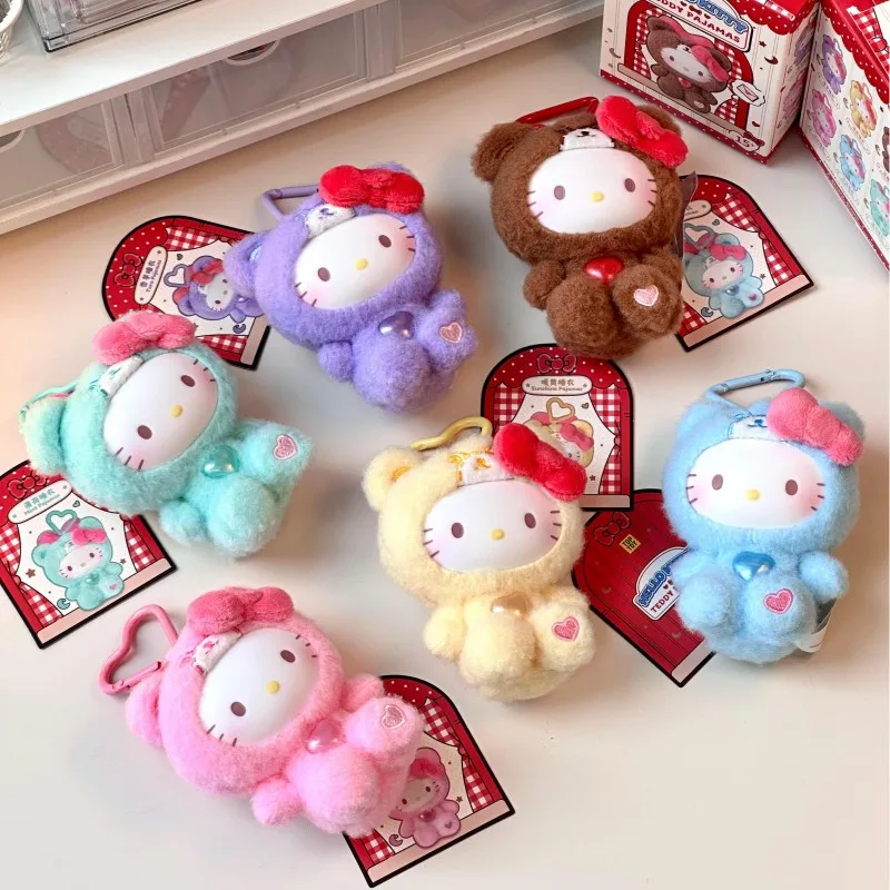 

Sanrio Kitty Teddy Pajamas Series слепая коробка Kitty плюшевая загадочная коробка сумка брелок кулон виниловое лицо сумки-сюрпризы Декор подарочная игрушка