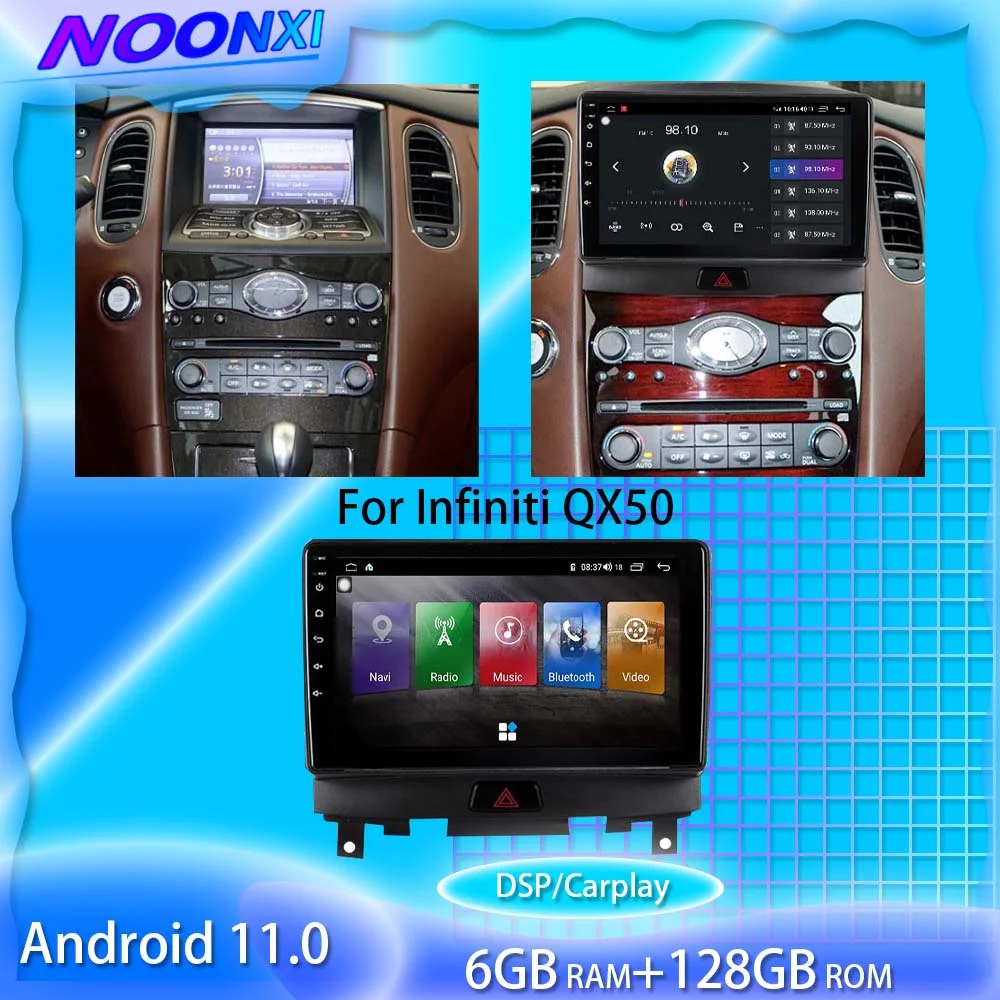 

For Infiniti QX50 Android11 128G Car Radio Stereo 2 Din Multimedia Player GPS Navigation Touch Screen DSP Carplay DVD Head Uni