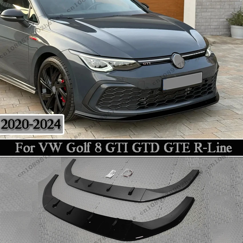 

Maxton Style Front Bumper Spoiler For VW Golf 8 GTI GTD GTE R-Line 2020-2024 Gloss Black Appearance Upgraded Tuning Accessories