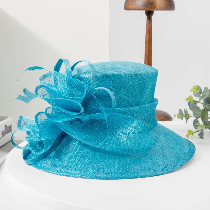 High quality Filipino linen gauze hat 2024 new British vintage elegant female banquet top hat