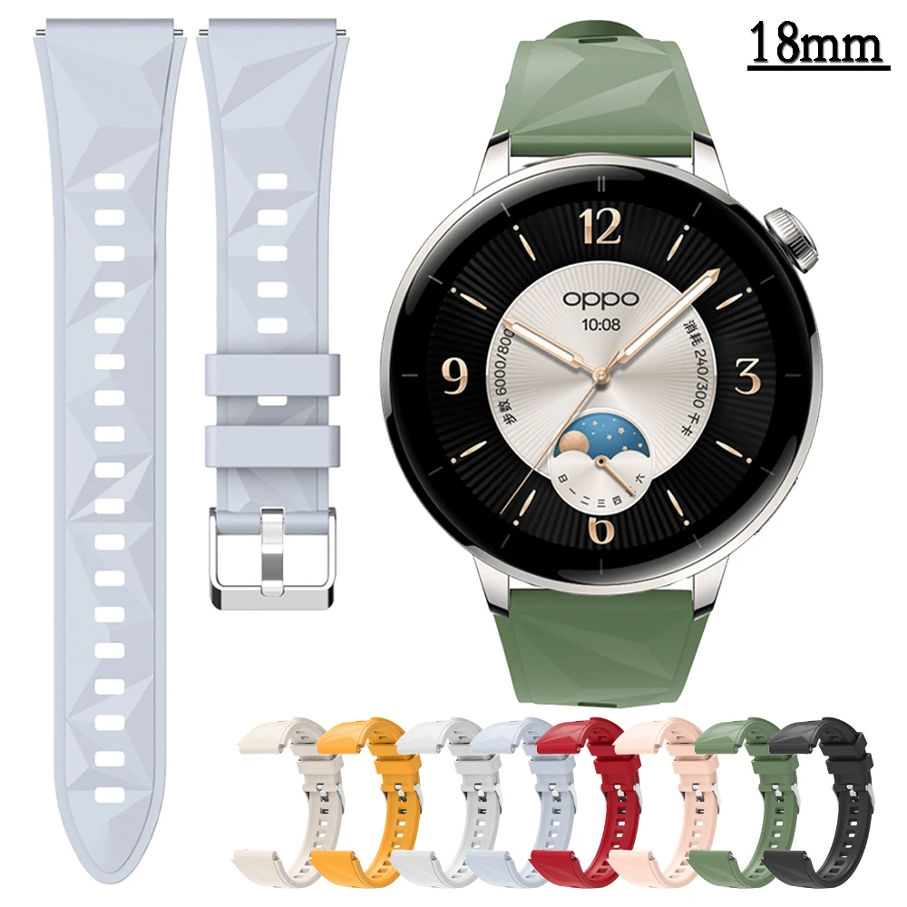 

For Xiaomi Watch S4 41mm/For Oneplus watch3 43mm Strap 18mm Watchband Silicone Wristhband With Siliver Buckle