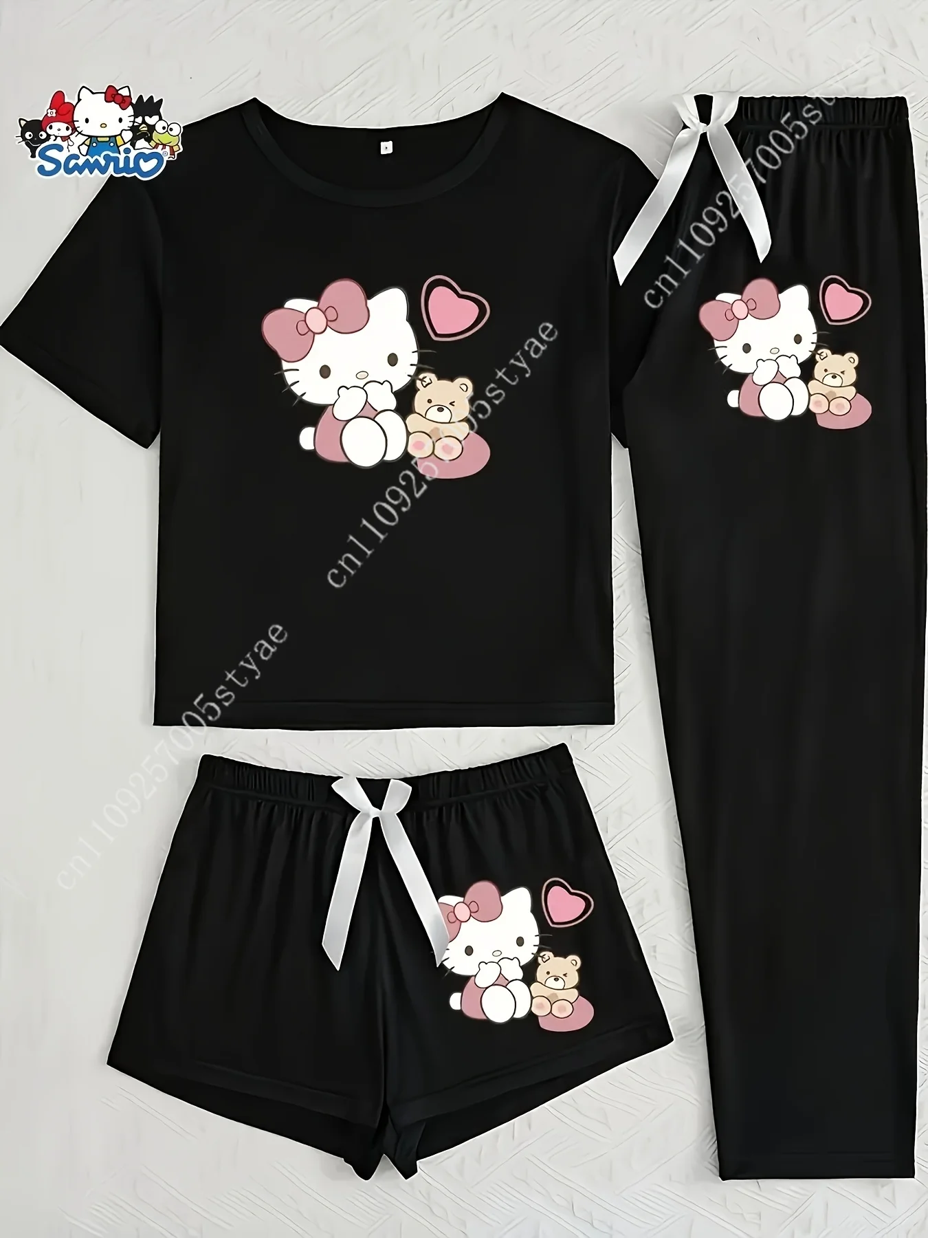 

Sanrio Hello Kitty Plus-Size Three-Piece Women'S Pajama Cartoon Set