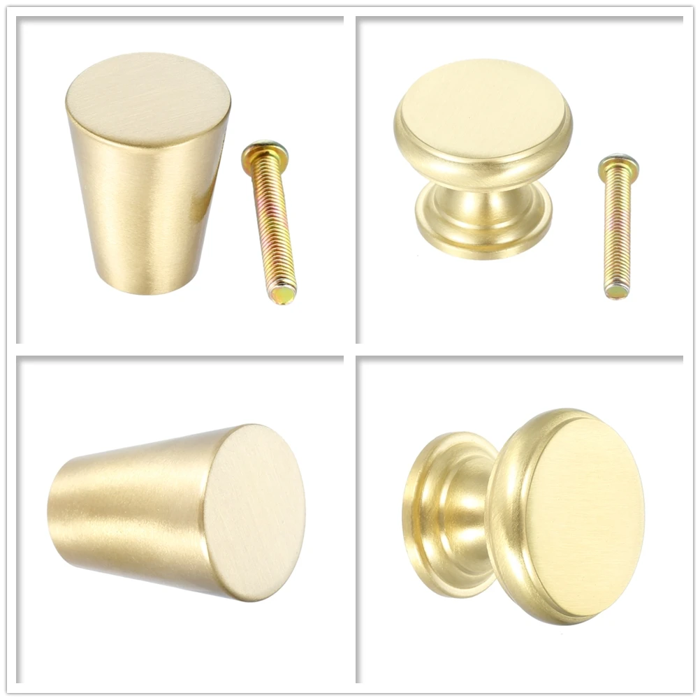 

4pcs Solid Brass Knobs Mini Handle w/screw Single Hole Pull Furniture Hardware 20/25mm Minimalist Decor Drawer Cabinets Door