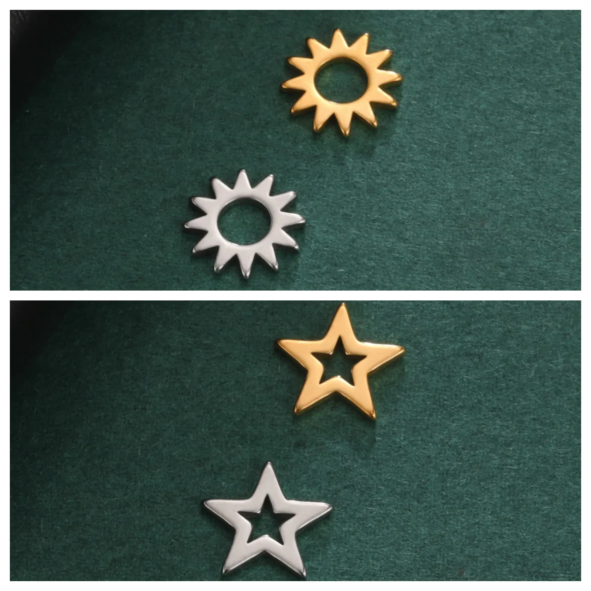 

Amaxer 5Pcs Simple Accessory Sun and Star Pattern Openwork Pendant Charms Cute For Earring Keychain Necklace DIY Jewelry Making