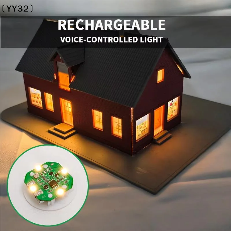 1Pcs Tapping/Sound Control Lighting Toy 38mm Rechargeable LED Light Night Lamp DIY Dollhouse Accessories Wall Bedside Lamp view 3
