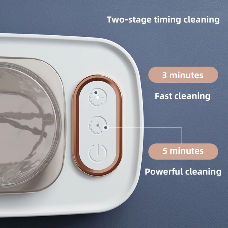 47kHz Ultrasonic Cleaner Ultrasound Cleaning Machine for Jewelry Glass Razor High Frequency Vibration Ultrasound Clean Device