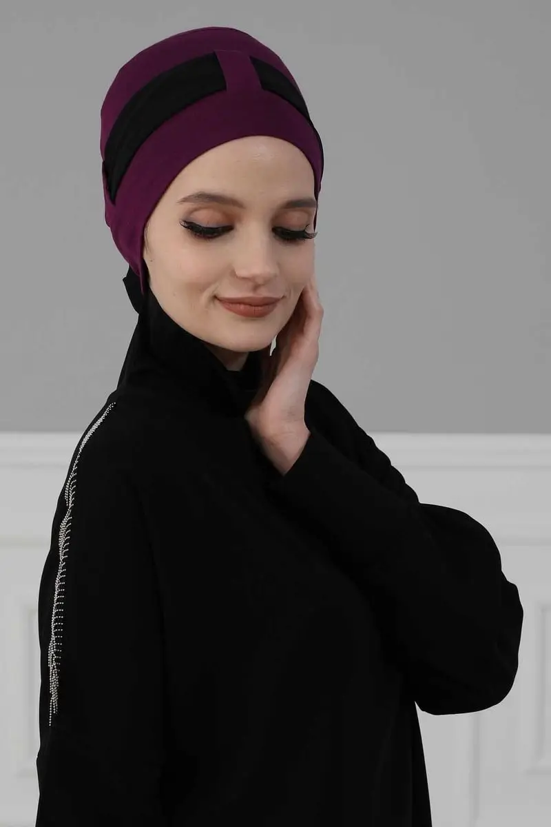 Chiffon-belted gekämmte Knochen lila