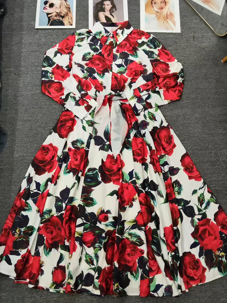 Conjunto de camisa recta ceñida con tiras y estampado retro de dos piezas para mujer de otoño 2025, conjunto de falda holgada plisada de cintura alta
