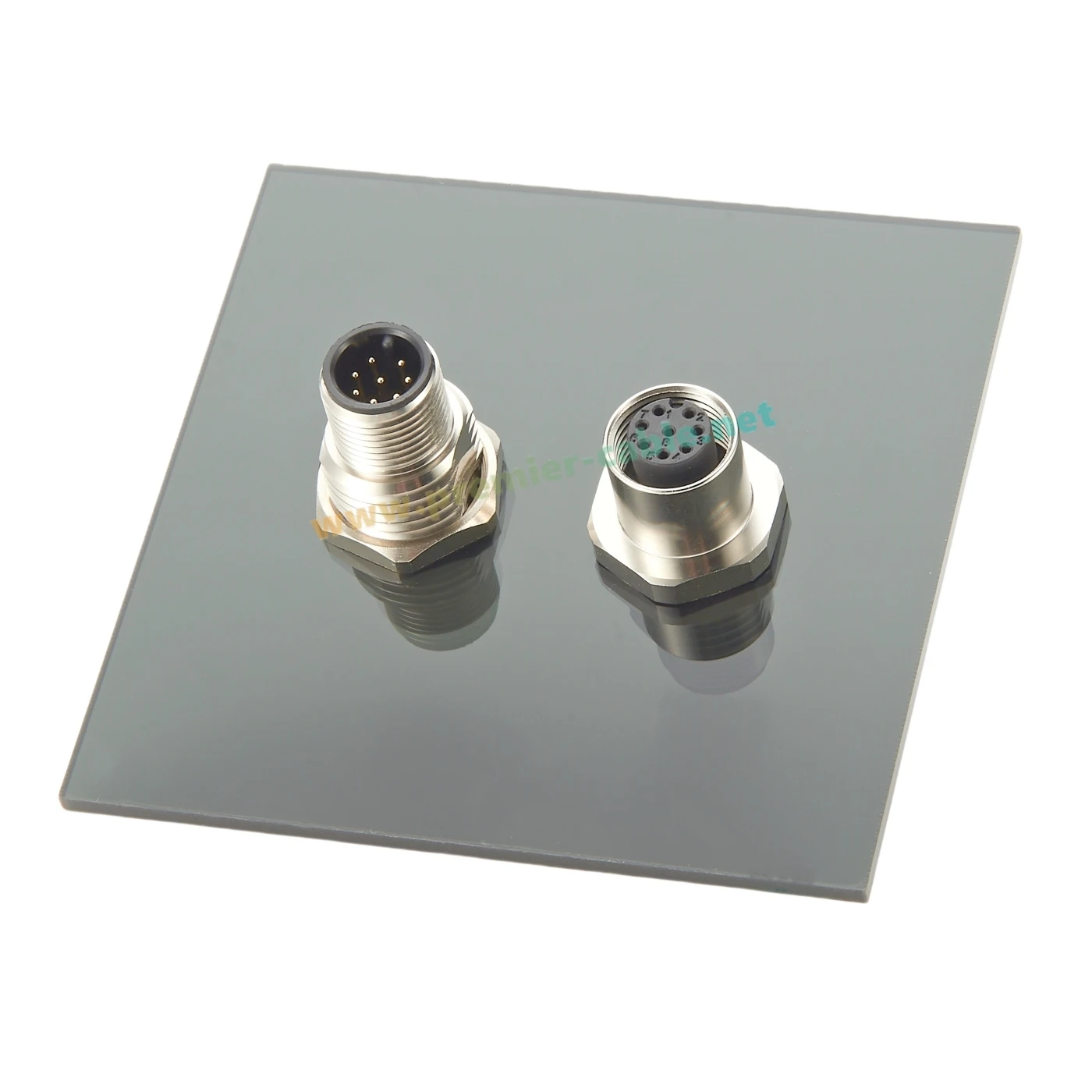 Conector de mamparo M12 A, código de 8 pines macho a hembra, adaptador de paso de Sensor de montaje en Panel IP67, conector Circular Industrial