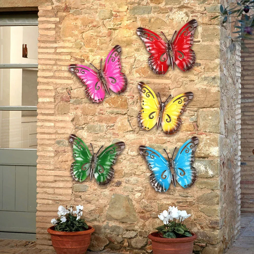 Unique Butterfly Wall Art Decor Made of Iron Material Long Lasting and Rust Resistant Crafts for Home and Garden