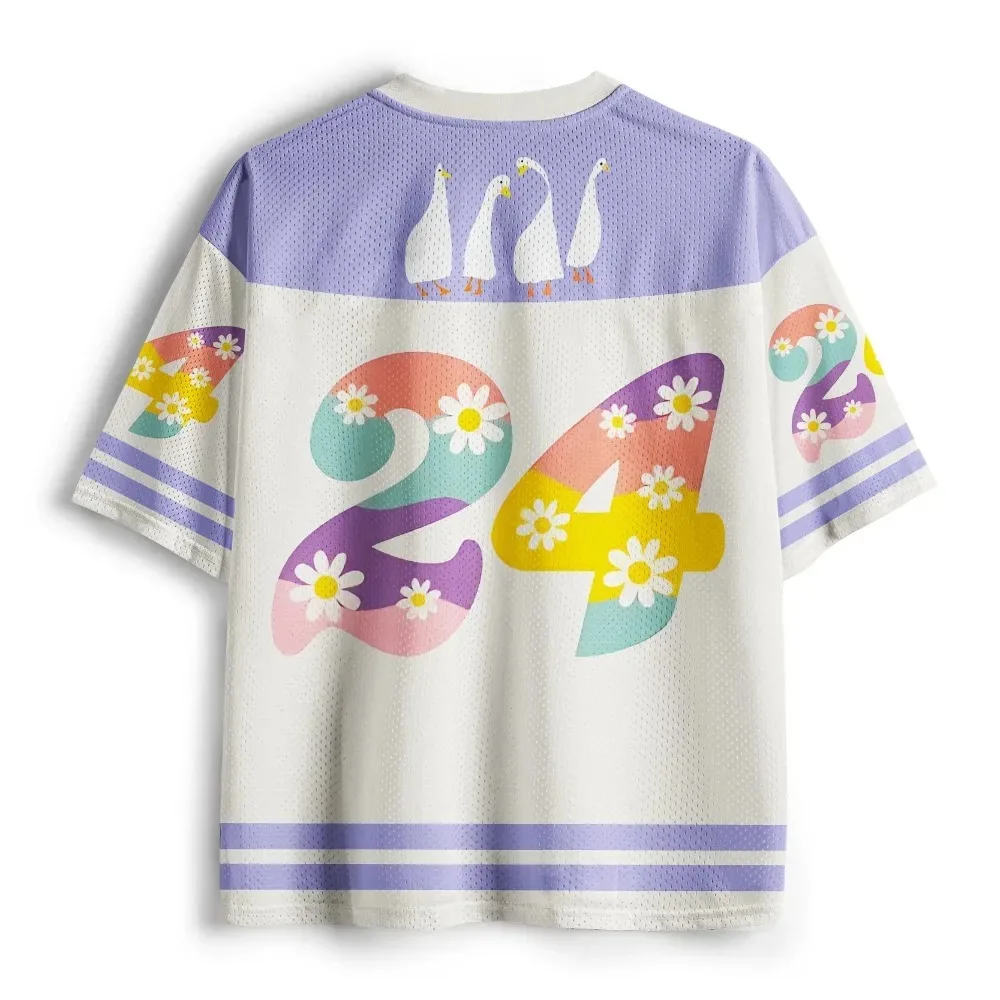 Cute and Colorful Duck Pattern 3D Printed Sporty Quick-drying V-neck Loose Original Street Style Adult and Children's Streetwear