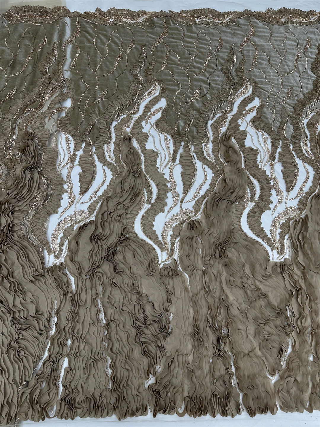 2026 African Chiffon Tulle Lace Fabric French Luxury Sequins Beads Mesh Lace Fabric Nigerian For Woman Evening Clothes Dresses