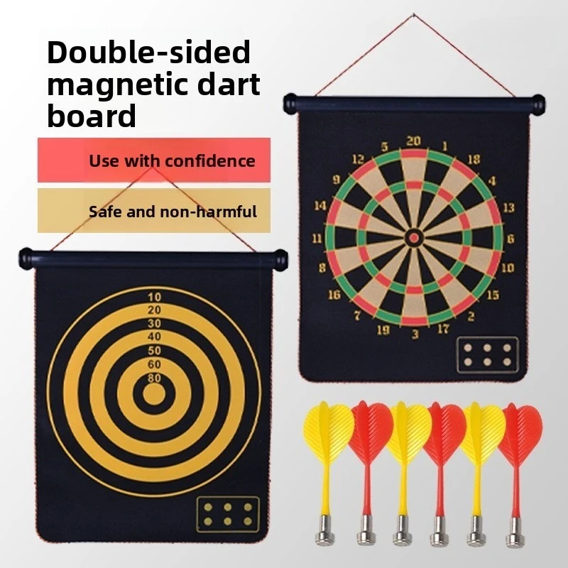 مجموعة أهداف رمي السهام المغناطيسية الآمنة على الوجهين، لعبة رمي السهام المغناطيسية، لوحة رمي السهام على الوجهين، مستلزمات ألعاب السهام الخارجية
