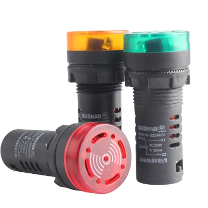 16MM/22MM AD16/SAD16 Buzzer with Intermittent Sound And LED Flashing Alarm Light Strip SAD16-22SM AD16-16SM AC/DC