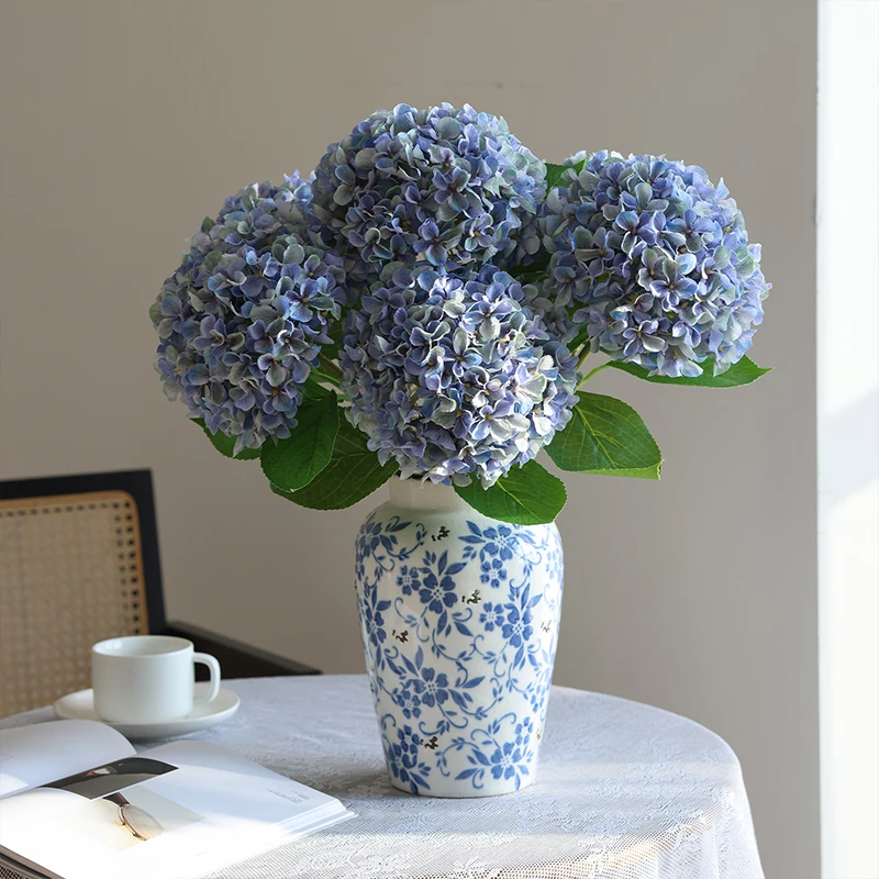 1 قطعة/5 قطعة كبيرة مطرزة الكرة محاكاة زهرة غرفة المعيشة زينة زخرفية طاولة طعام تشكيلة زهور الدعامة #4