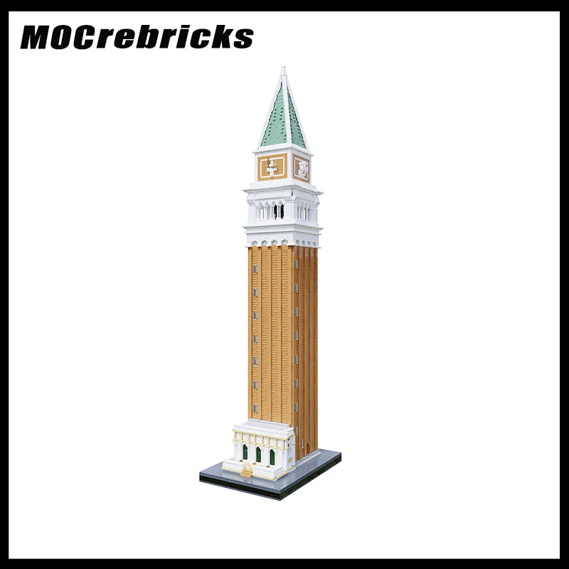 Street View Architecture Series Medieval Bell Tower Castle Building Block DIY Model Collection Experts Education Brick Toys Gift