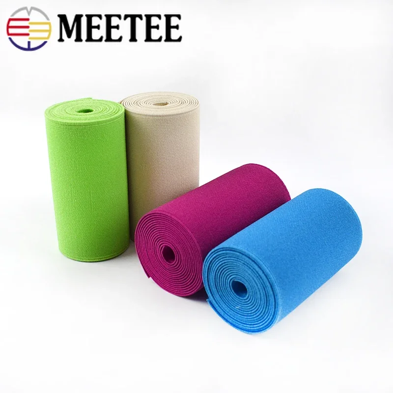 Meetee 1/2M 10cm Width Elastic Bands For Underwear Colour Double-sided Rubber Band Shoes Clothing Elastics Tapes DIY Accessories