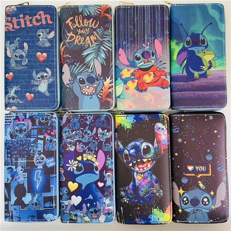 

Disney Lilo & Stitch Fashion Anime Wallet Cartoon Wallets Zipper Coin Bag Casual Purses Card Unisex Gift