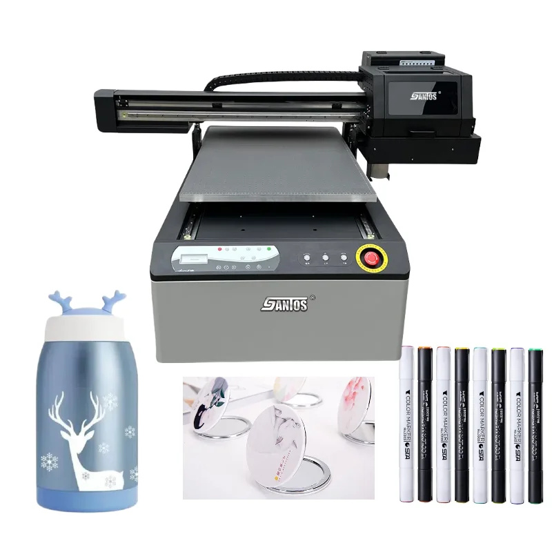 24 inch A1 UV Flatbed 6090 Printer Mugs Mirrors Bottles Phone Cases Bags Logo Printer Two Xp600 Print Heads Uv Printer