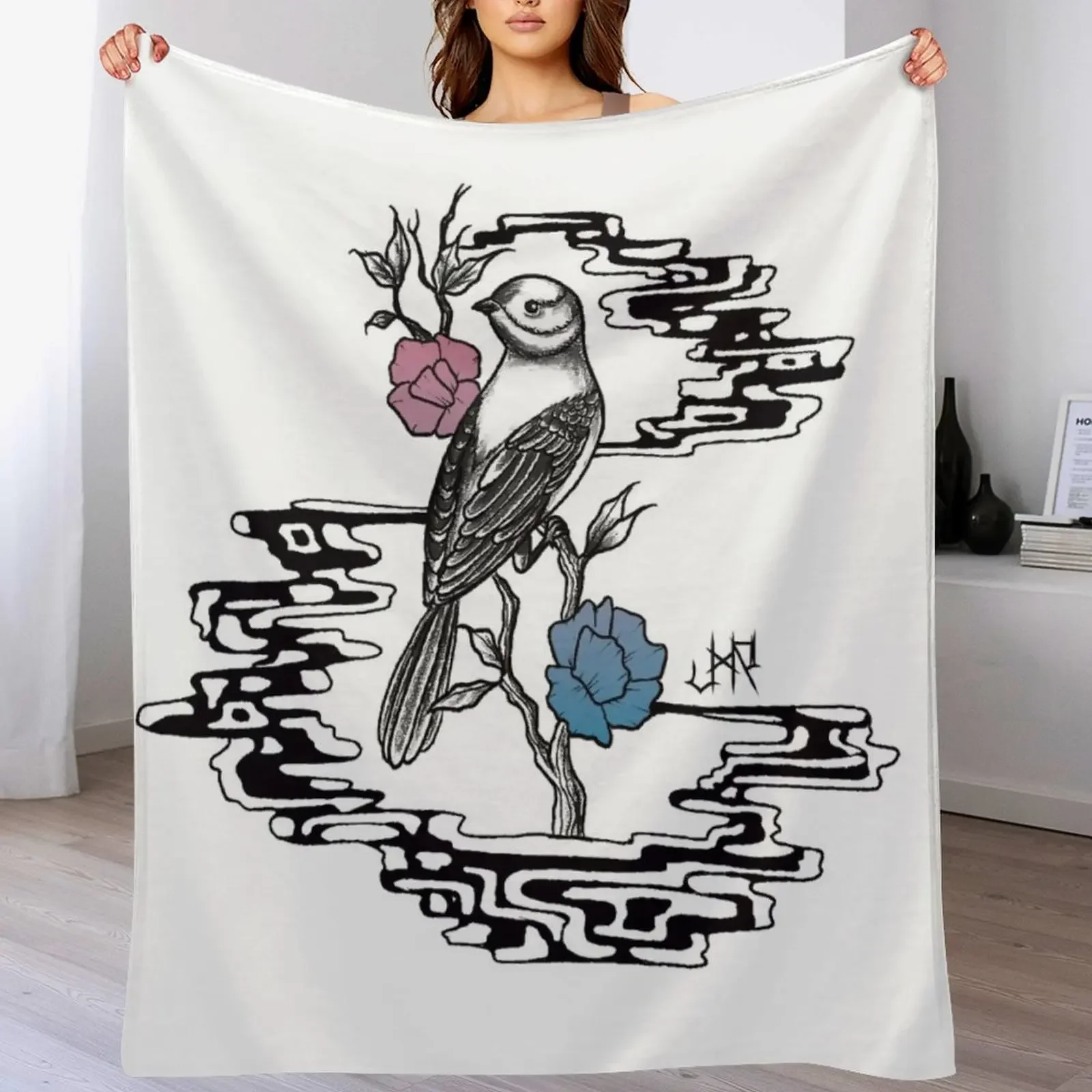 

Bird on a Cloud Throw Blanket