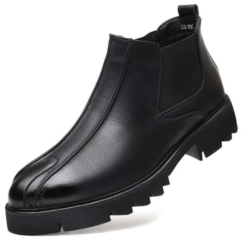 

Мужские высокие сапоги Thi Bot Casual oes Heightening Hair St Sle Faion Single oes Leather oes