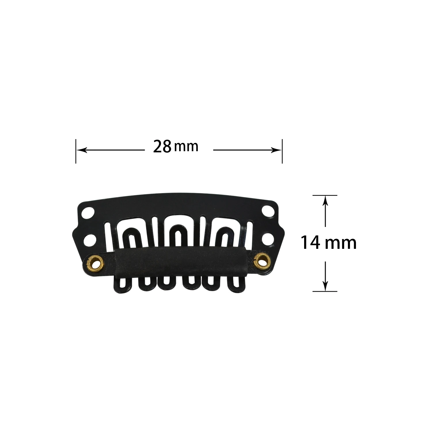 100 Stück Haarspangen mit Rückseite aus Gummi, 32 mm/28 mm, Perückenkamm-Clips, Metall-Druckknopf-Clip, Perückenzubehör für Haarverlängerungen, DIY – Detail 1