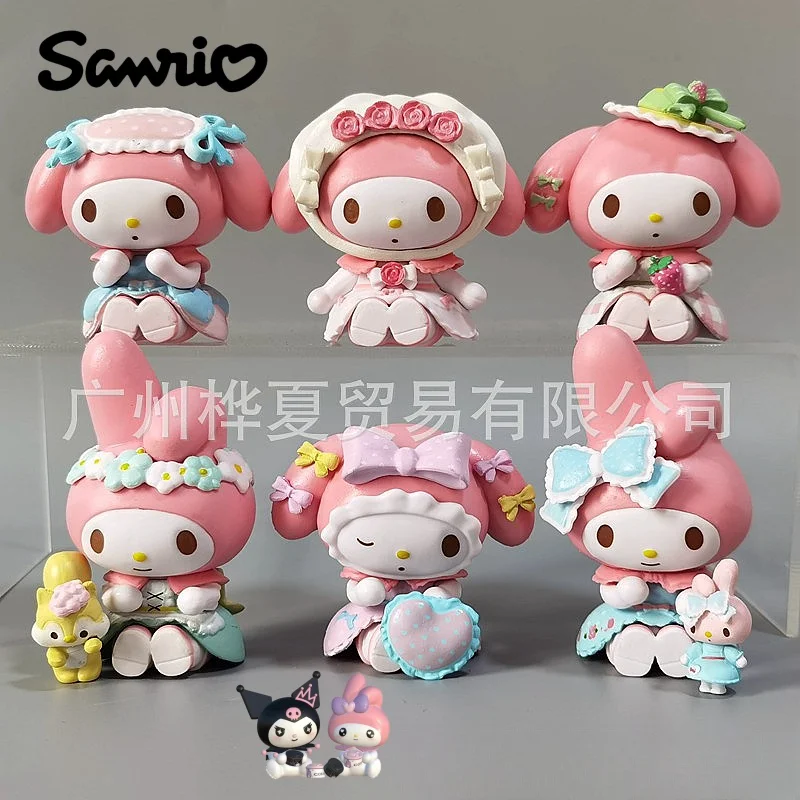 

Sanrio Mymelody Model Cartoon Action Anime Figures Hello Kitty Kuromi Gum Toys Cute Desktop Esports Room Ornament Children Gifts