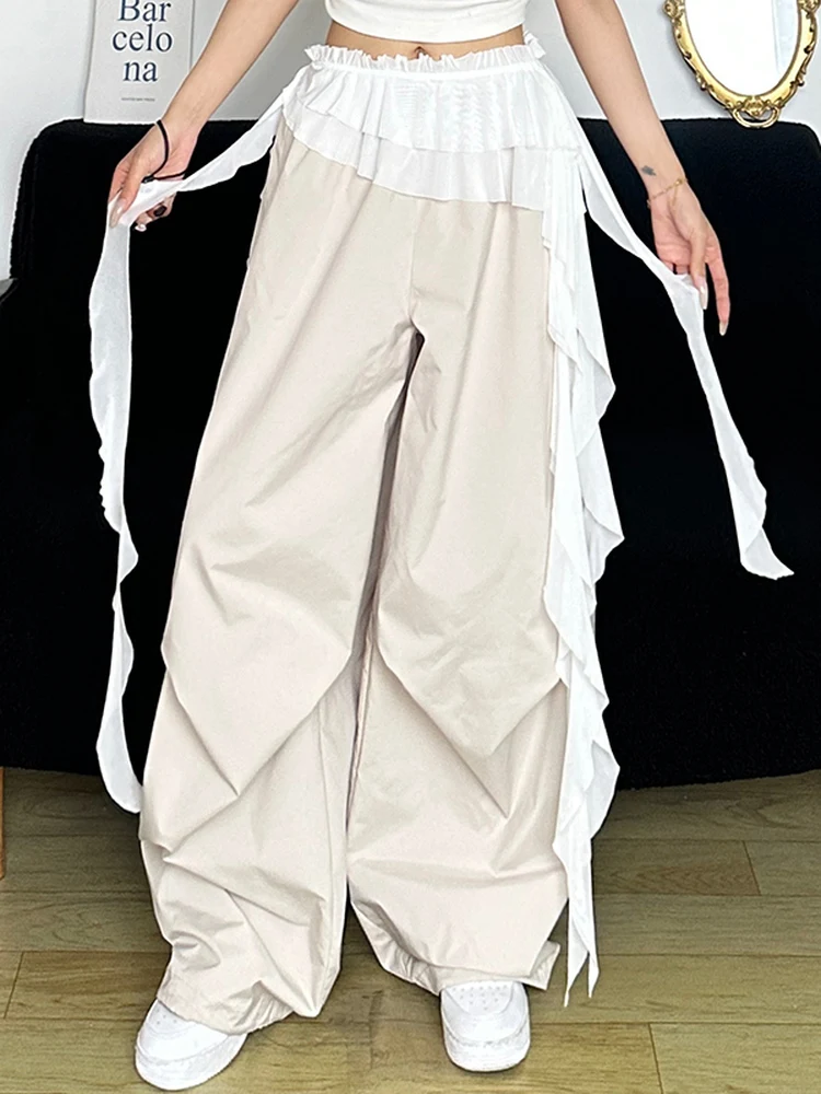 غريب سنور آرون الهيب هوب الحلو والتوابل Sle المرأة السراويل حزام زينة السراويل غير المتماثلة مرونة الخصر #5