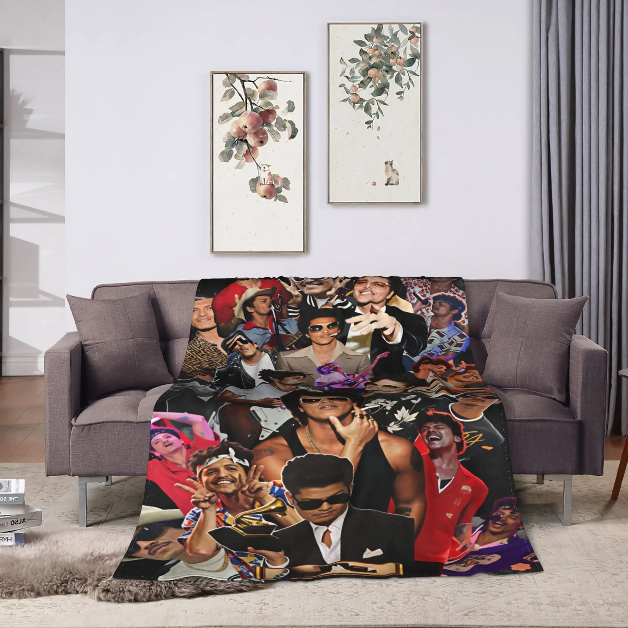 Warm Soft Blanket Picnic 2026 Tour Bruno Mars American Throw Blanket  Flannel Bedspread For Bedroom Print Sofa Bed Cover
