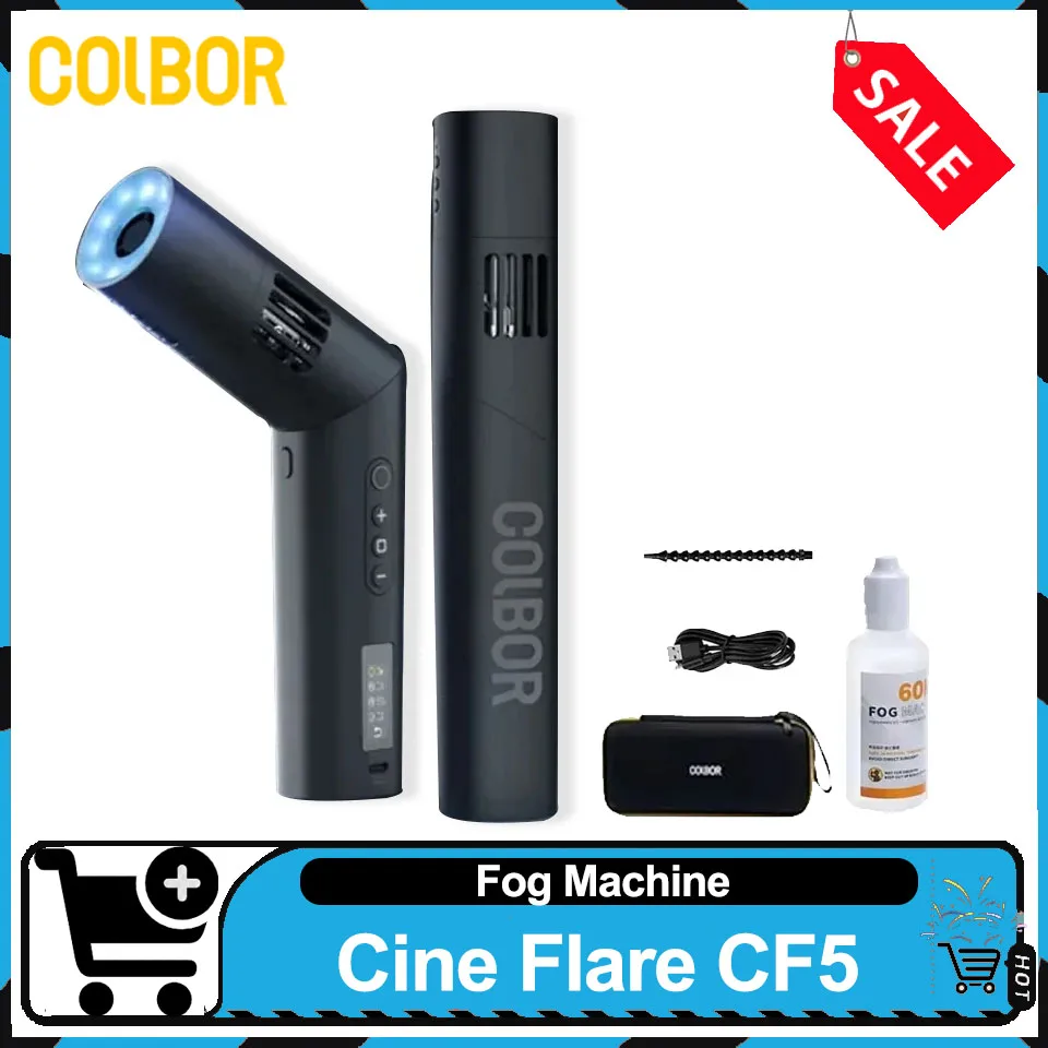 

COLBOR Cine Flare CF5 Fog Machine 40 Вт Ручная дымовая машина с беспроводным управлением Дымовой эффект для видеосъемки Атмосфера