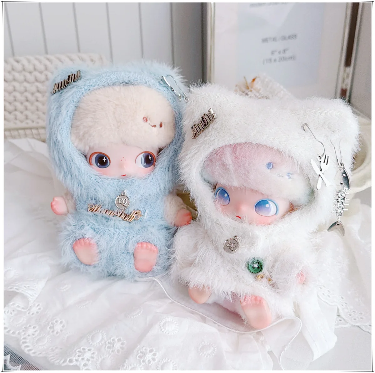 

Kawaii Soft Fluffy Cat Hat Headwear Rompers Sweater 10-15cm Idol Doll Clothes Accessories DIY Dress Up Plush Doll Girls Gifts