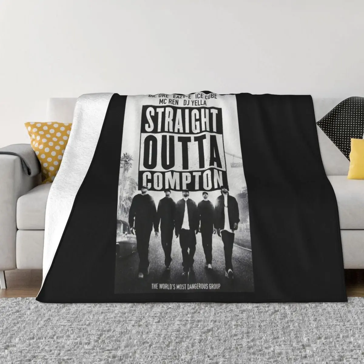 Straight Outta Compton Mens Black Top Oversize Style 2021 Latest Hot Beautiful Basic Different Throw Blanket