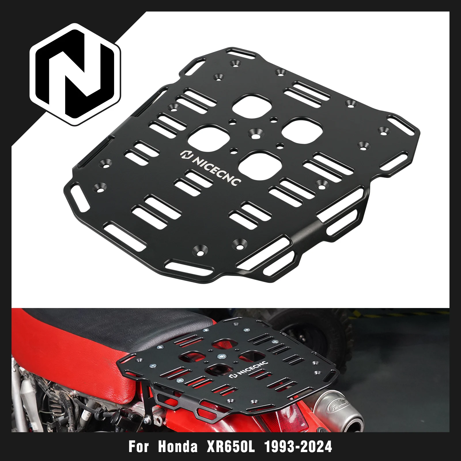 

NICECNC For Honda XR650L XR 650 L 650L 1993-2025 Rear Luggage Rack Motorcycle Rack Kit CNC Aluminum Including Mounting Hardware