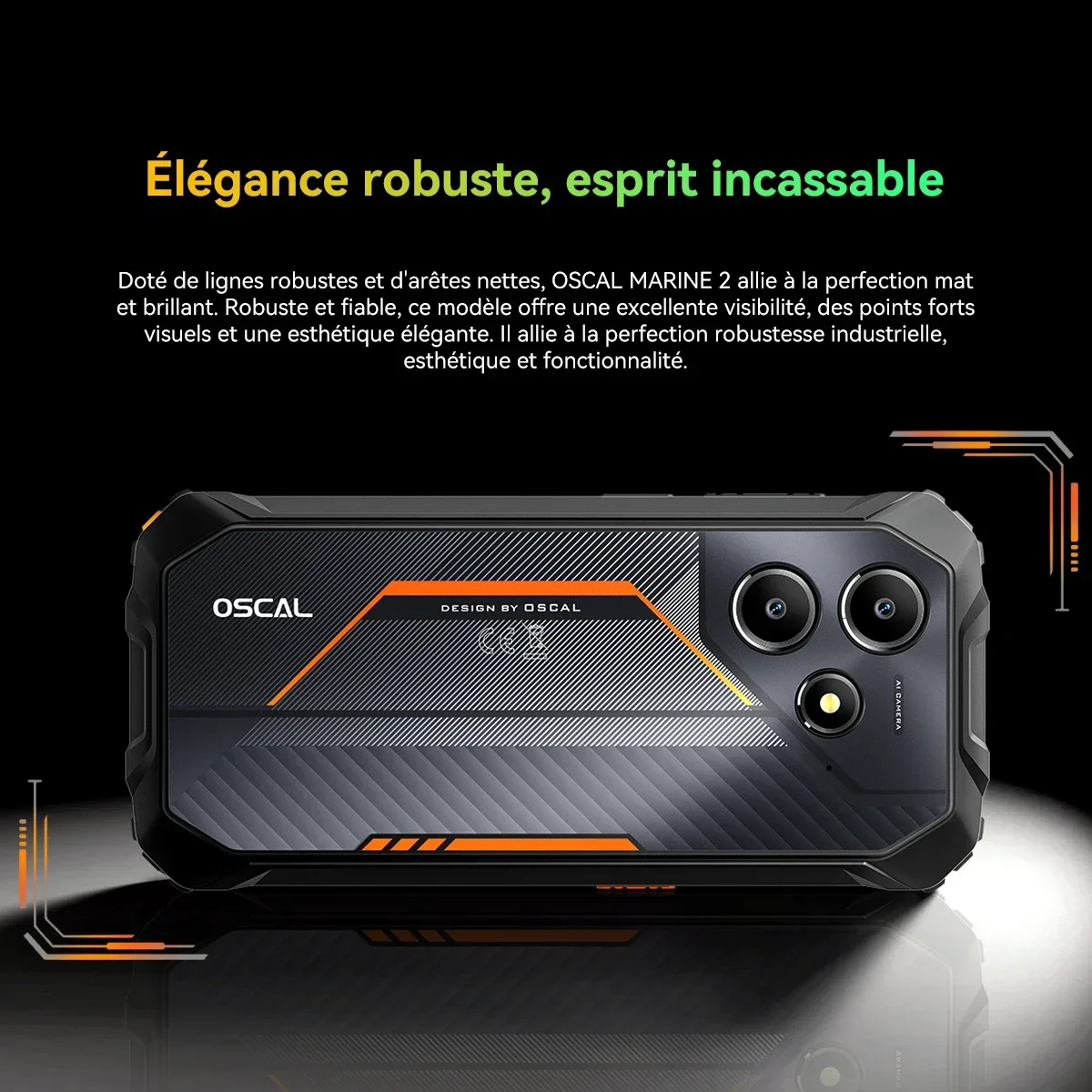 Teléfono Inteligente Resistente OSCAL Marine 2, 11000mAh [4GB+64GB] [8GB+128GB], Pantalla de 6.56 Pulgadas, 8MP+16MP, Android 15, NFC/GPS, 18W, 90Hz 4
