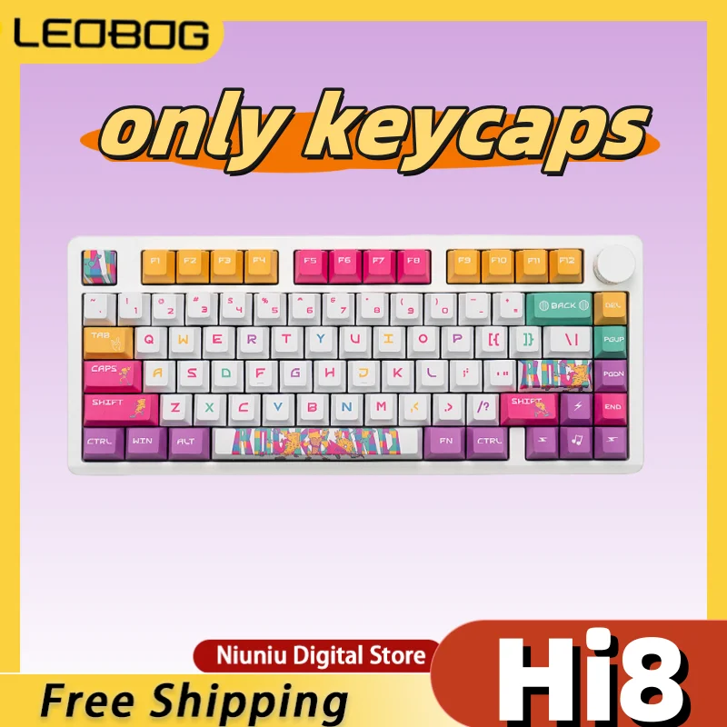 

Набор механической клавиатуры LEOBOG Hi8, специальные колпачки для сублимационных клавиш с 80 кнопками, материал PBT, персонализированные колпачки для клавиш с оригинальной высотой