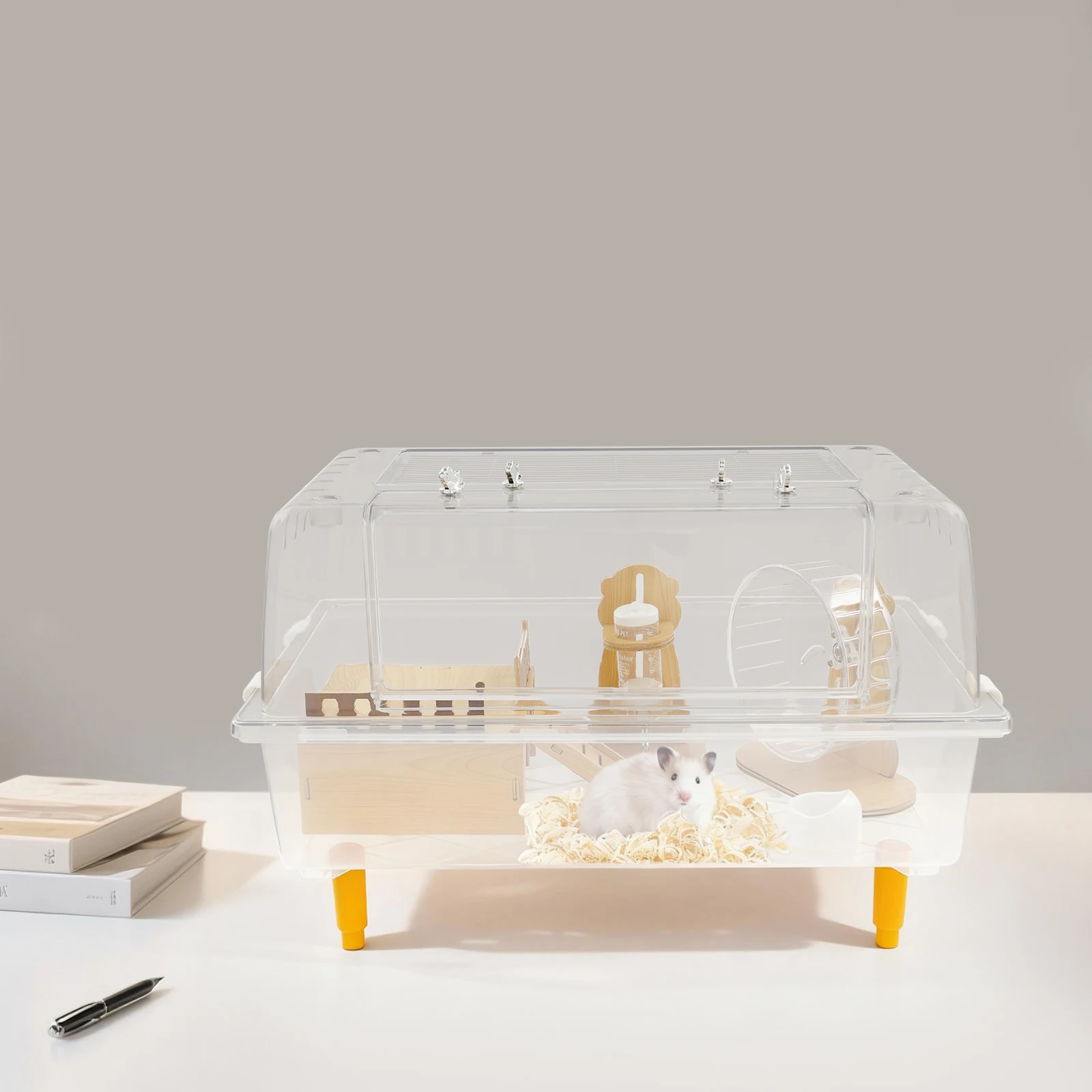 

PET Hamster Cage Deluxe Rat Cage 23.62*14.96*12.59in Clear Hamster House Small Animal Cage For Hamsters Guinea Pigs Hedgehogs