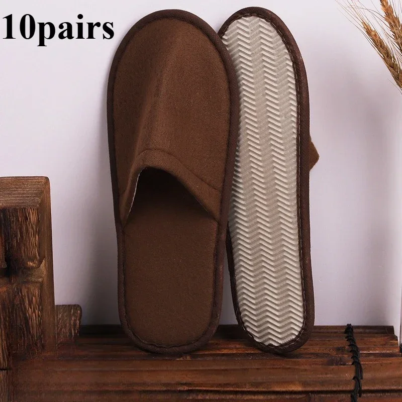 10 Paar Einweg-Hausschuhe für Hotels, Spas und Gästehäuser, leichte, atmungsaktive Hausschuhe für Zuhause, Partys, Reisen, Damenschuhe. – Detail 5