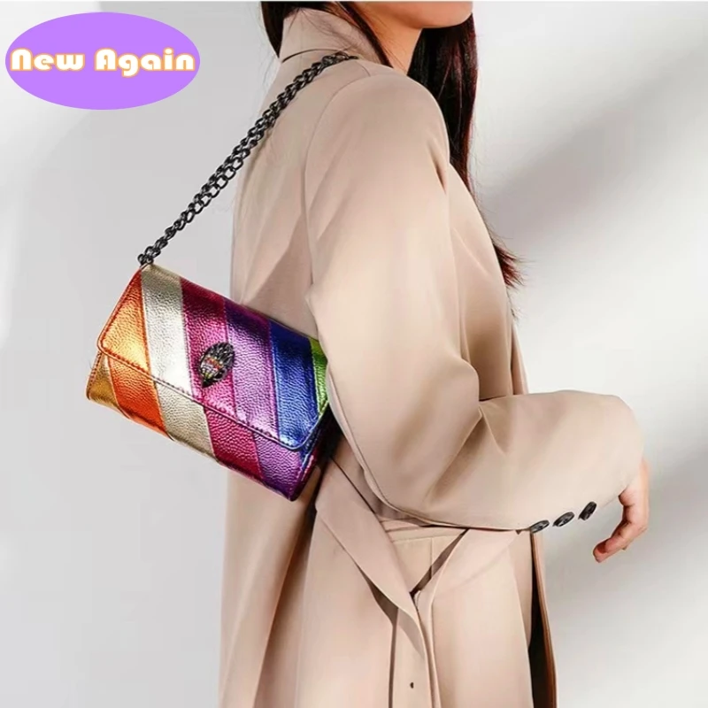 

Woman‘s Square shoulder bags Lady's eagle head crossbody bag Girls Fashion Rainbow Iphone Bags Teenagers Small Flap purse NA291