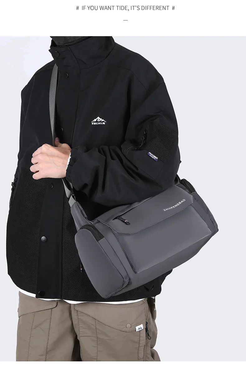 

Мужская износостойкая водонепроницаемая сумка через плечо из ткани Оксфорд, рюкзак для верховой езды, модная сумка на одно плечо большой вместимости