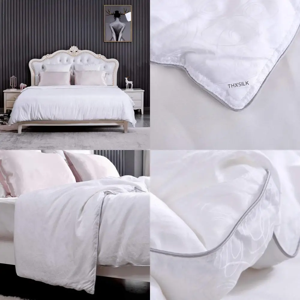 

Luxurious King Size 100% Mulberry Silk Duvet Cover With Cotton Shell, 7A Grade Silk, Ultra Soft And Breathable