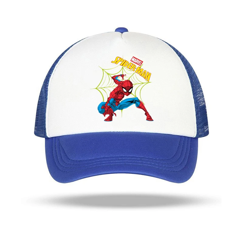 Disney Spiderman Summer Baseball Cap Marvel Movie Cartoon Printed Adjustable Net Mesh Hats Fashion Kids Cute Childern Adult Gift