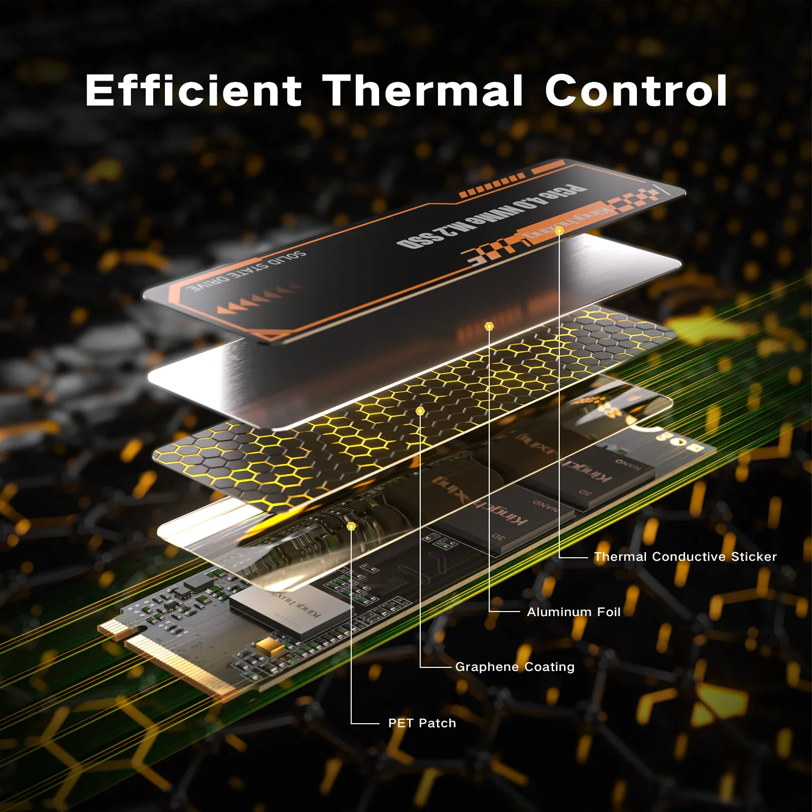 Kingchuxing M.2 NVME Gen 4 داخلي 512 جيجابايت 1 تيرا بايت 2 تيرا بايت SSD المبرد 7300 ميجا بايت لـ PS5/MAC/PC