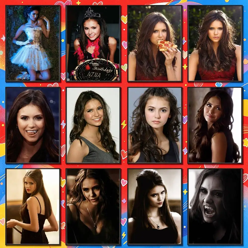 For Katherine Pierce Nina Dobrev The Vampire Diaries Poster Cover Wall Murals Offices Custom Self-adhesive Decoration Sticker