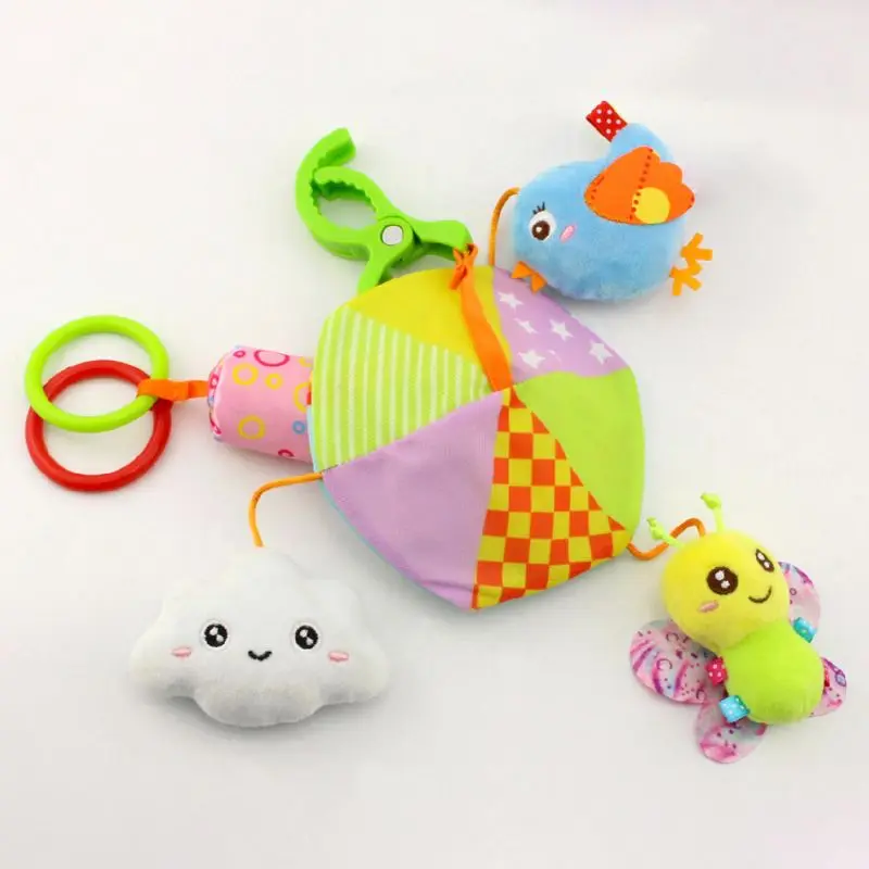 Cute Animal Crib Hanging Bell Toy Baby Bed Stroller Wind Chime Newborn Pushchair Rattle for Doll