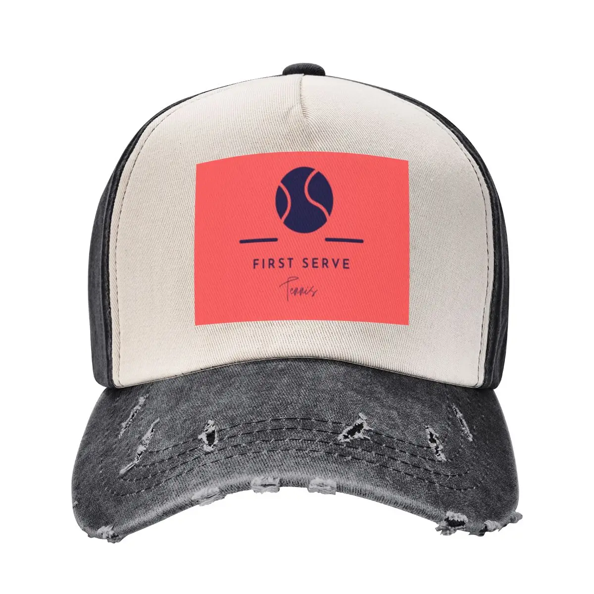 First Serve Tennis - Alternative design Baseball Cap Hat Beach Beach Bag Women's Beach Men's